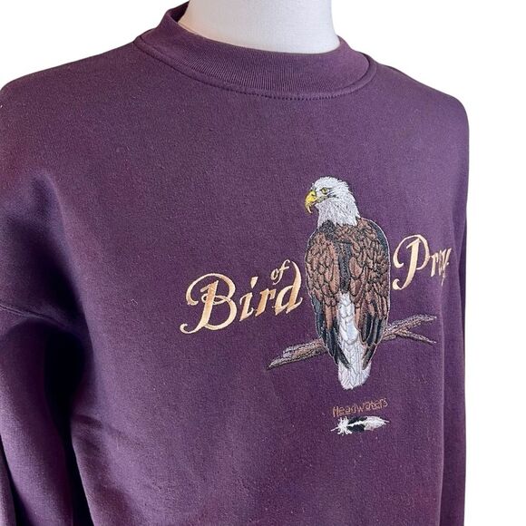HEADWATERS Brown American Bald Eagle Bird of Prey Sweatshirt Sz XL Crew Neck - Picture 6 of 13